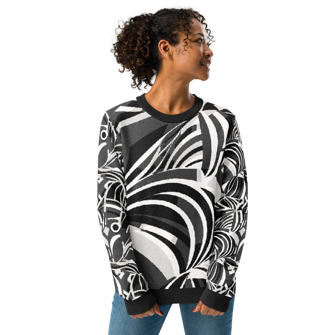 Anti AI Adversarial Knitted crew neck sweater - VisibleToHumans